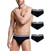 POMPEA 3 Pezzi Slip Uomo in Cotone Elasticizzato, Mutande Uomo con Cinturino a Contrasto