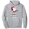 Peanuts - Snoopy Santa Peanuts Natale Felpa con Cappuccio, Unisex per Adulti, Grigio Melange, XL