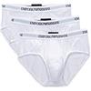 Emporio Armani Men's Basic - Pure Cotton 3-Pack Brief, Mutande, Uomo, Bianco (White/White/White), S