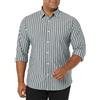 Amazon Essentials Camicia in Popeline Elasticizzato A Manica Lunga dalla vestibilità Aderente Uomo, Blu Marino Righe, XXL