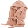 Ruggeri Accappatoio Cotone con Cappuccio Cintura e Tasche, Rosa, Taglia S/M | Microspugna 100% Cotone di Alta Qualità, Ultra Morbido, Leggero e Super Assorbente, Unisex Uomo Donna Adulto Con Cappuccio