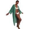 Trendyol Women Beachwear Relaxed Neck Woven Kimonos & Kaftans Kimono e caftani da Donna in Tessuto con Scollo a V Basic Rilassati, Verde, S