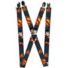 Buckle-Down Buckle Down adulto unisex Suspenders - Superman Action Pose/scattered Shield Navy/gold bretelle - multicolore - Taglia unica