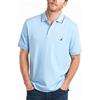 Nautica Classic Fit Short Sleeve Dual Tipped Collar Polo Shirt, Noon Blue, M Uomo