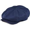 BOTVELA Cappello da Uomo Piatto, 100% Cotone, Coppola, Cappello da Golf, Navy, 7.125