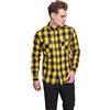 URBAN CLASSICS Camicia in Flanella a Maniche Lunghe da Uomo, Camicia Casual Lunga con Bottoni per Uomo, Vestibilità Regolare, Cotone Flanella, Colore: Nero/Miele, Taglia: 4XL