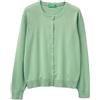 United Colors of Benetton Maglia Coreana M/L 1C19D502P Maglione Cardigan, Verde, L Donna