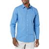 Amazon Essentials Camicia in Popeline Elasticizzato A Manica Lunga dalla vestibilità Aderente Uomo, Blu Chiaro, L