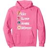 Anime Manga Kawaii Regalo Giapponesi Manga Kawaiano Giapponese - Cute Eat Sleep Anime Repeat Felpa con Cappuccio, Unisex per Adulti, Rosa Acceso, XL