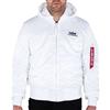 Alpha Industries MA-1 ZH Giacca bomber con stampa sul retro per uomo White/Black