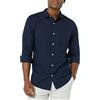 Amazon Essentials Uomo Camicia in Popeline Elasticizzato A Manica Lunga dalla vestibilità Aderente