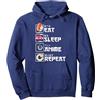 Anime Manga Kawaii Regalo Giapponesi Manga Kawaiano Giapponese - Cute Eat Sleep Anime Repeat Felpa con Cappuccio, Unisex per Adulti, Navy, L
