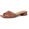 Amazon Essentials Mini Heel Mule Sandals Donna, Tessuto Di Canna Marrone Chiaro, 39.5 EU