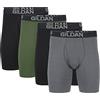 Gildan Cotton Stretch Boxer Brief, Multipack Corti, Holline Nero/Grigio Scuro Jaspe/Verde Mezzanotte (Confezione da 4, Gamba Lunga), XXL (Pacco da 4) Uomo