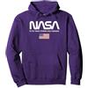 NASA - Fly What Others Only Imagine Felpa con Cappuccio, Unisex per Adulti, Viola, XL