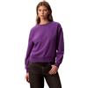 Calvin Klein Donna Felpa Archive Logo French Terry Girocollo, Viola (Smokey Shadow), L