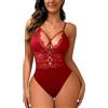 Buitifo Donne Sexy Bodysuit One Piece Babydoll Lingerie Pizzo Teddy Negligee(Red,L)