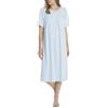Calida - Camicia da notte manica corta con classico taglio raglan in morbido cotone interlock, 6/XL, AZZURRO