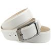 Anthoni Crown Ledergürtel Cintura, Bianco, 90 Unisex-Adulto