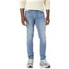 Amazon Essentials Jeans elasticizzati a vita alta vestibilità attillata Uomo, Delavé Chiaro, 35W / 29L