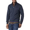 Amazon Essentials Felpa in Pile A Maniche Lunghe con Zip Corta Uomo, Blu Marino, XS