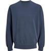 JACK & JONES JJECHARGE Faded Sweat Crew Neck Noos, Blu (Mood Indigo), L