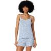 Amazon Essentials Set Pigiama in Misto Modal, Canotta con Pantaloncini Donna, Azzurro Avorio Ditsy Floreale, S