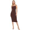 Trendyol Abito da Donna Midi Bodycon con Colletto Quadrato Vestito