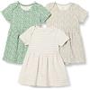 Amazon Essentials Abito a Maniche Corte in Maglia di Cotone Unisex - Bimbi 0-24, Confezione da 3