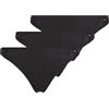 Tommy Hilfiger Donna Perizomi Confezione da 3 a Costine, Multicolore (Black/Black Rib/Black), XS