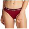 Calvin Klein Slip Bikini con Fascia Donna con Logo, Rosso (Plum Glaze), S