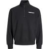 JJ REBEL Jrebzack Sweat Half Zip Jrebzack - Felpa con Mezza Zip Uomo (Pacco da 1)