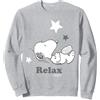Peanuts - Snoopy Stelle Relax Felpa, Unisex per Adulti, Grigio Melange, L