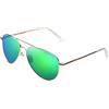 CLANDESTINE - Occhiali da Sole A10 Gold Green - Lenti in Nylon a Specchio e Montatura in Acciaio Inossidabile - Occhiali da Sole Unisex- Smart Vision Technology - Più Nitidezza e Meno Riflessi