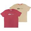 Alpha Industries Maglietta Alpha Label T 2 Pack Uomo Olive/Burgundy