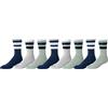 Amazon Essentials Calzino a Righe rétro Uomo, 8 Paia, Bianco/Blu Marino/Grigio, 41-45