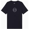 Armani Exchange Maglietta da Uomo, a Maniche Corte, Rotonda, con Logo, Colore Blu, S, Navy Scuro, S
