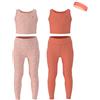 Essenclo Girls Athletic Leggings Yoga Pants w/Sleeveless Crop Tank Tops for Kids Workout Cheer Dance Run Sizes 3-16, 5pc Set - E2110 - Set-5-9-10