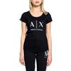 Armani Exchange Strass Logo Maglietta a Maniche Corte Donna (Pacco da 1)