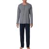 Schiesser Pigiama Lungo da Uomo con Bottoni, Set da Notte, Blu_159630, 98 Tall