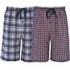 Hanes Men's 2-Pack Woven Pajama Sleep Shorts, Red Navy Plaid, X-Large