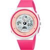 Tomvorks 2346 Orologio Digitale Elegante 2Time Alarm Chrono EL Retroilluminazione per attività All'aperto Blu Scuro (Rosa Rossa)