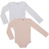 Prénatal pack 2 body maniche lunghe bianco e rosa