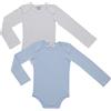 Prénatal Pack 2 body scollo americano azzurro e bianco