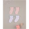Prénatal Pack 2 paia di calze in spugna rosa con cuori