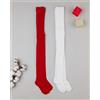 Prénatal Pack 2 collant bambina rosso/bianco