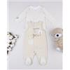 Prénatal Completo ciniglia beige neonato T-shirt +salopette