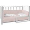 italbaby LETTO INFINITO BIANCO con tessili MUSLIN ROSA PETALO - ITALBABY