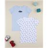Prénatal Pack 2 t-shirt intime bambino auto azzurro/bianco