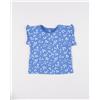 Prénatal T-shirt blu bambina con volant e allover